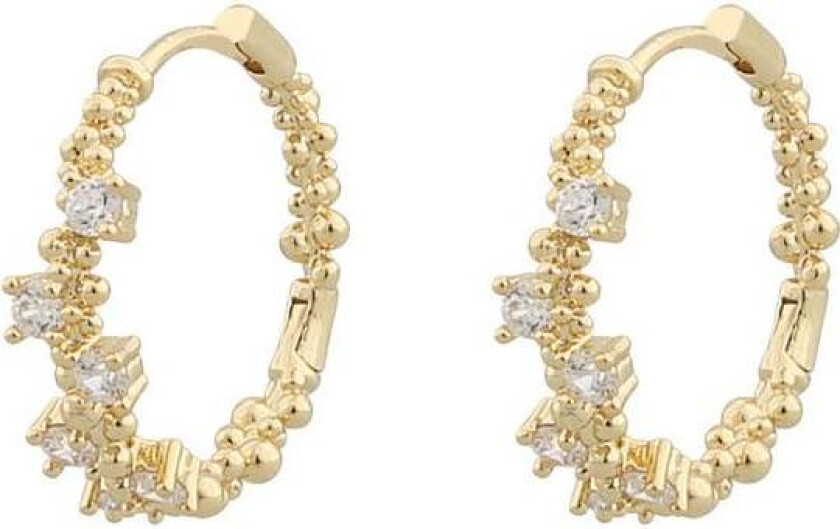 Helsinki Ring Earring Gold/Clear 18mm