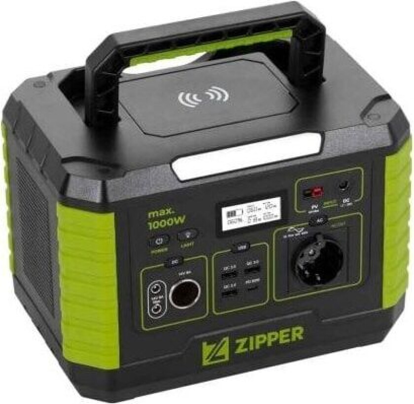 Zipper ZI-PS1000, Lithium-Ion (Li-Ion), AC, Cigartenner/lighter, DC, Solar, 999 Wh, Quick Charge 3.0, 1000 W, 230 W