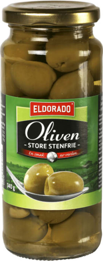 Oliven Grønne Store u/Sten 340g