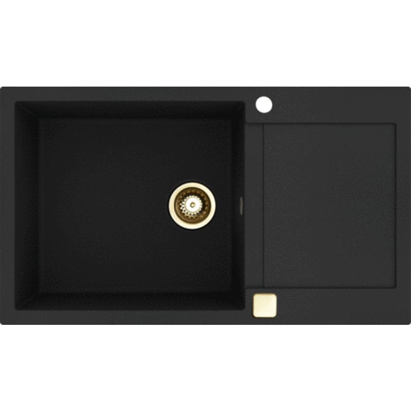 Saturn 860 kjøkkenvask, 86x50 cm, sort