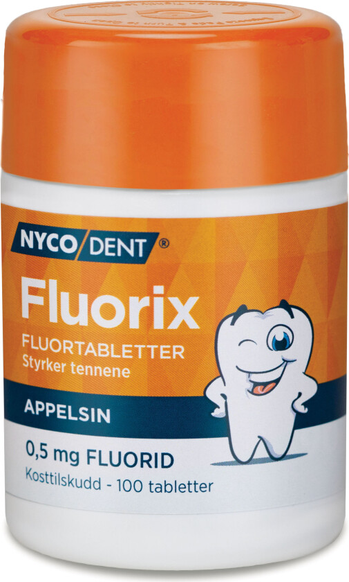 Fluorix m/Appelsin 0,5 mg, 100 stk