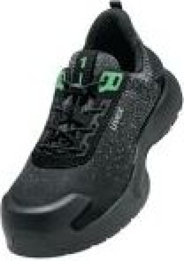 Uvex 1 x-craft, Hankoppling, Vuxen, Säkerhetsskor, Svart, Grön, Snörning, ESD, EN ISO 20345:2022 S1 PL FO SC SR