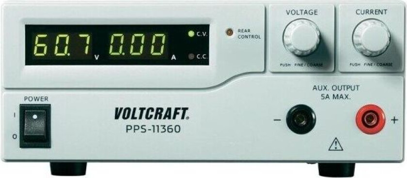 Voltcraft laboratoriestrømforsyning, justerbar PPS-11360 1 - 36 V/DC 0 - 5 A 180 W 2 x USB, fjernprogrammering (PPS-11360)