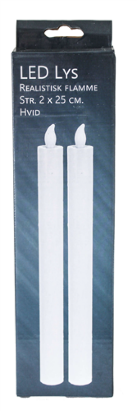 Kronelys Led à 2 Stk. Hvit 25 Cm