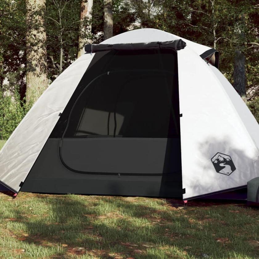 Campingtelt 2 personer hvit 224x248x118 cm 185T taft