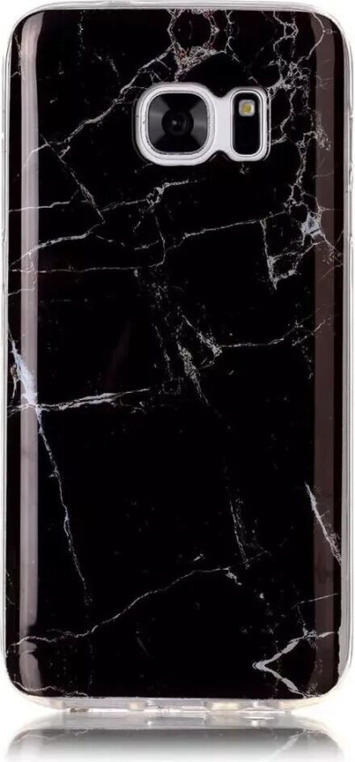Samsung Galaxy S7 Premium Marmor Fleksibelt Deksel - Svart
