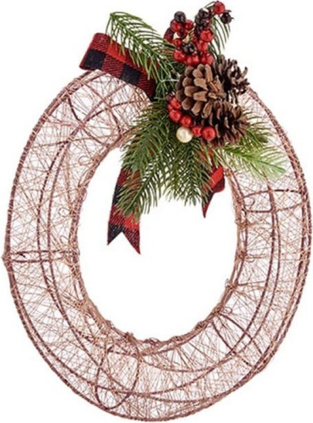 Julekrans 29 x 12 x 30 cm Metallchampagne