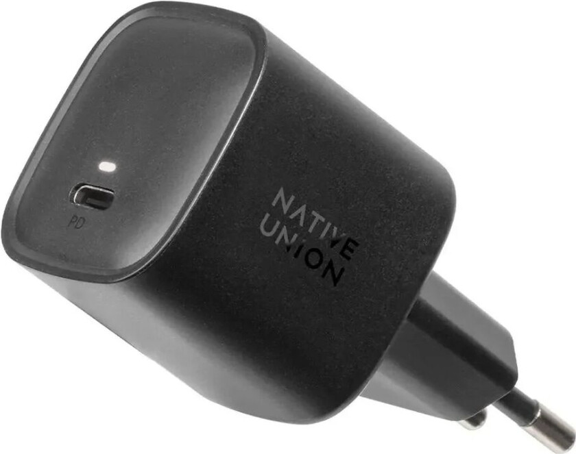 30W Vegglader GaN Fast Charger m.USB-C - Svart