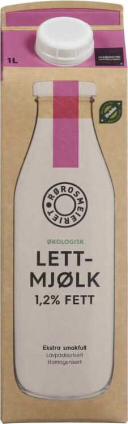 Lettmjølk 1,2% Økologisk 1l