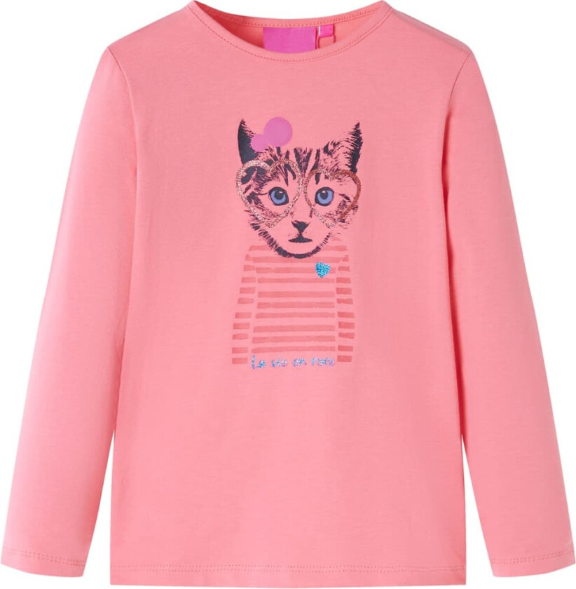 T-skjorte for barn med lange ermer rosa 128