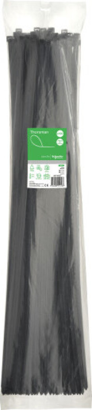 Buntebånd 8,8 x 780 mm sort - pakke á 100 stk.