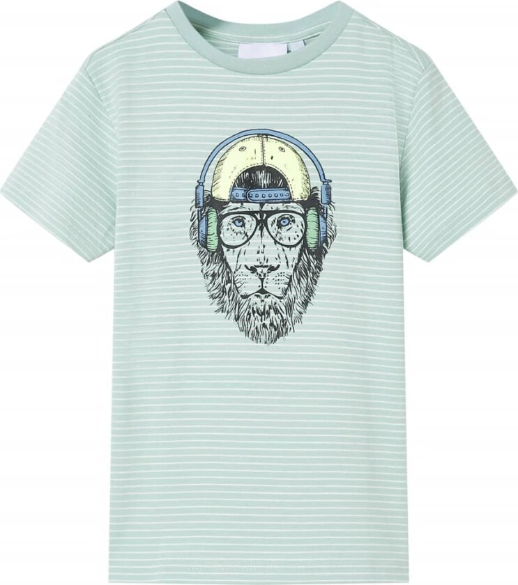 T-skjorte for barn med striper lysemynte 140