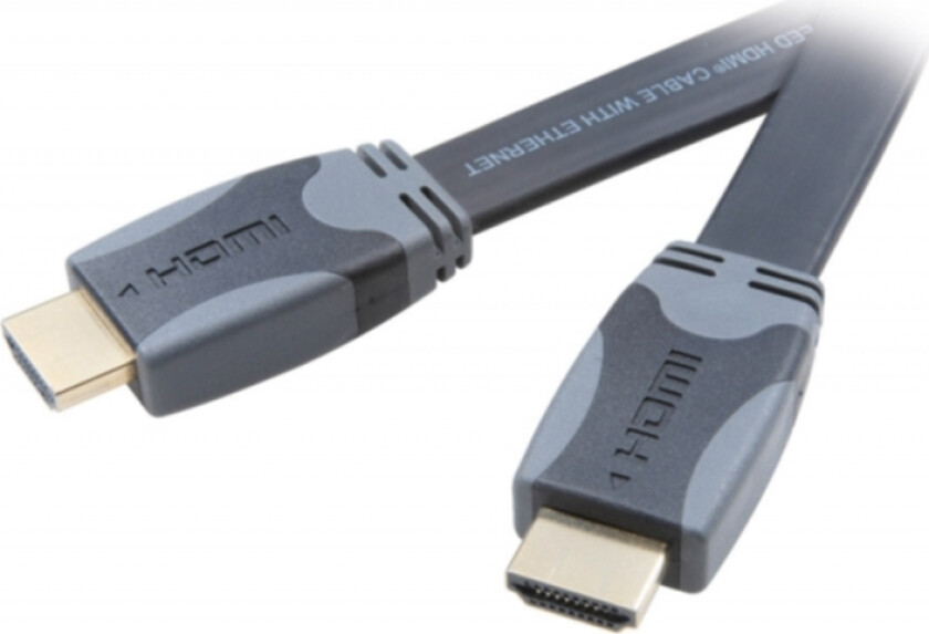 HDMI High Speed Ethernet kabel, flat/gull, 1,5 m.