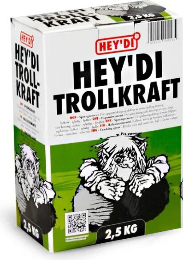 Hey'Di Heydi Trollkraft 2,5 Kg Er En Sprengsement For Oppsprekking Og Deling Av Stein, Fjell Og Betong. (Datovare Bør Brukes Innen Mai 2024)