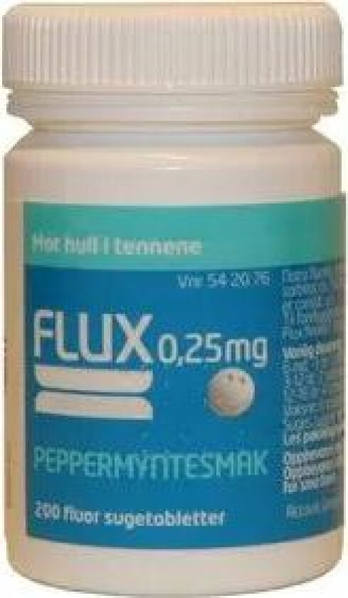 Fluortabletter 0,25mg peppermyntesmak, 200 stk.