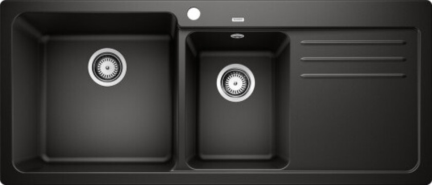 Naya 8S UX kjøkkenvask, 116x50 cm, sort