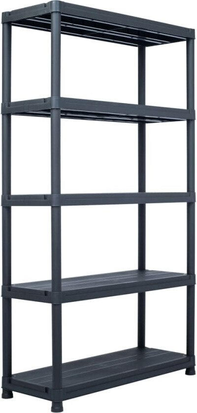 Oppbevaringshylle svart 500 kg 100x40x180 cm plast