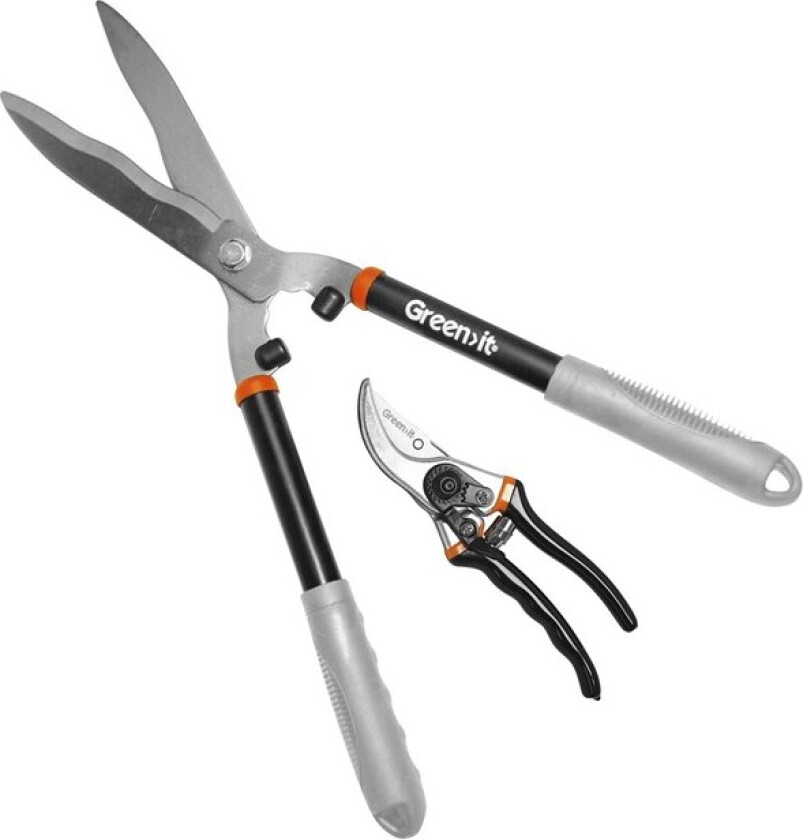 Green>it® hækkesaks med bølgeskær og beskæresaks med buet skær