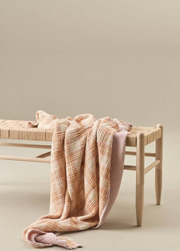 pledd 130x170 cm Oransje /rosa