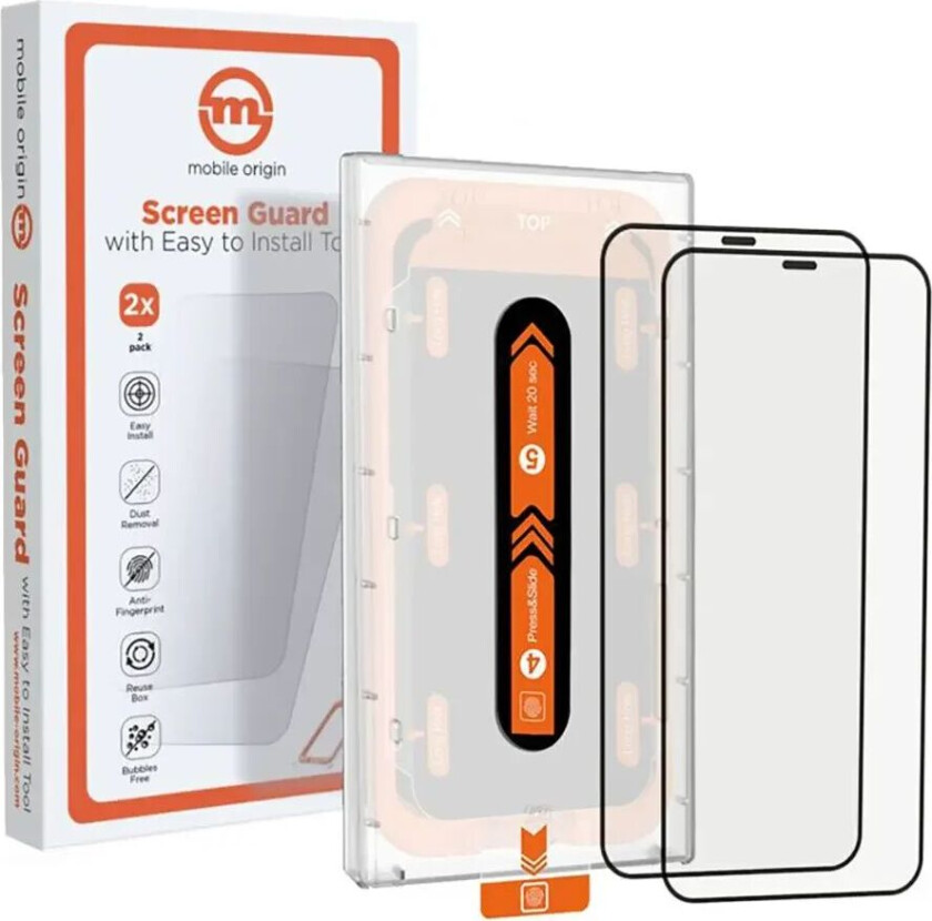 iPhone 11 / XR Mobile Origin Beskyttelsesglass - Case Friendly - 2 Pack - Svart Kant