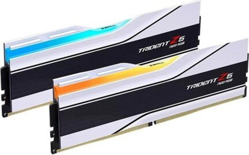 G.Skill Trident Z5 Neo RGB - DDR5 - sett - 32 GB: 2 x 16 GB - DIMM 288-pin - 6400 MHz / PC5-51200 - CL32 - 1.4 V - ikke-bufret - on-die ECC - hvit