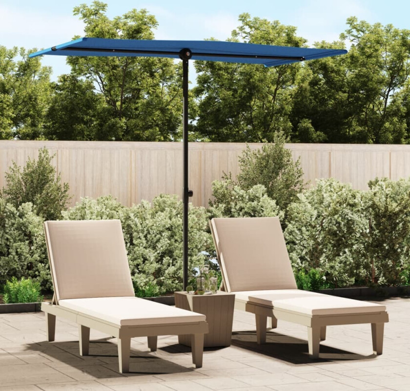 Parasoll med aluminiumsstang 180x110 cm asurblå