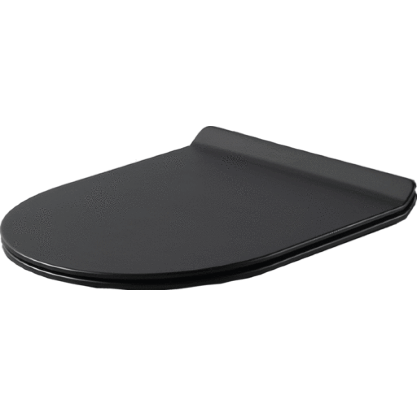 Studio Slim toalettsete, soft close, avtagbar, matt sort