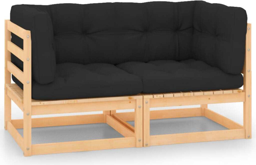 Utendørs hjørnesofaer med puter 2 stk heltre furu