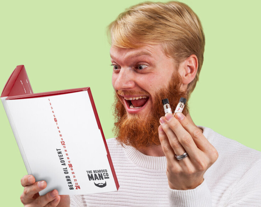 Adventskalender med skjeggolje