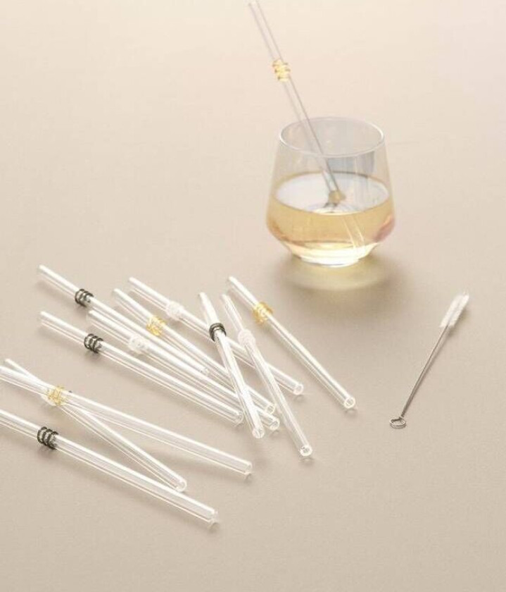 MIEKE sugerør 12-pk Transparent