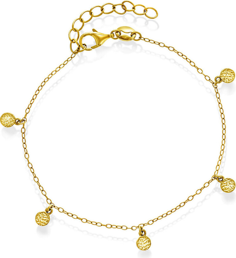 Mellow armbånd i forgylt 925 sølv med charms