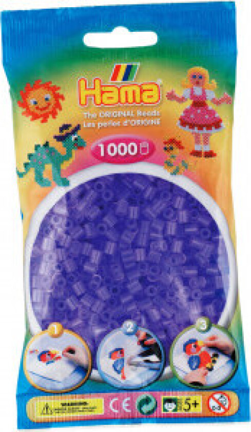 Midi 1000 Perler - Transparent Lilla 74