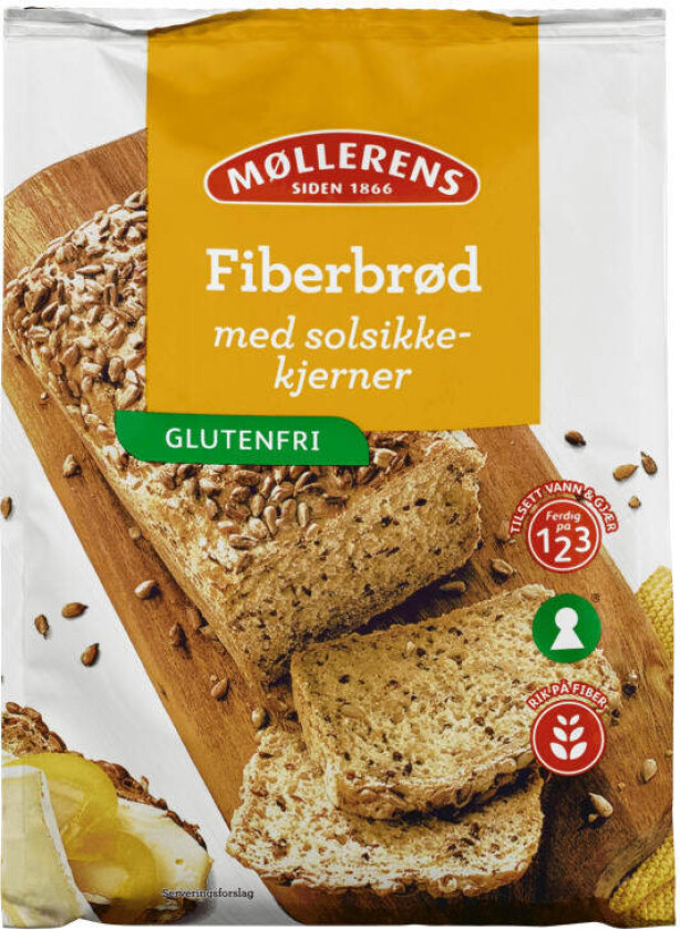 Møllerens Fiberbrød med Solsikke Glutenfri 389g