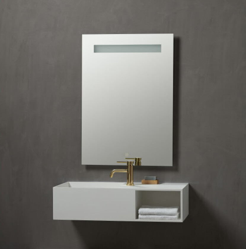 Venice speil med lys, dimbar, touch, 60x85 cm