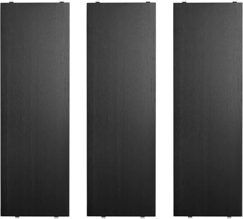 Hylle 58 x 20 cm (3-pakning) Svartbeiset ask
