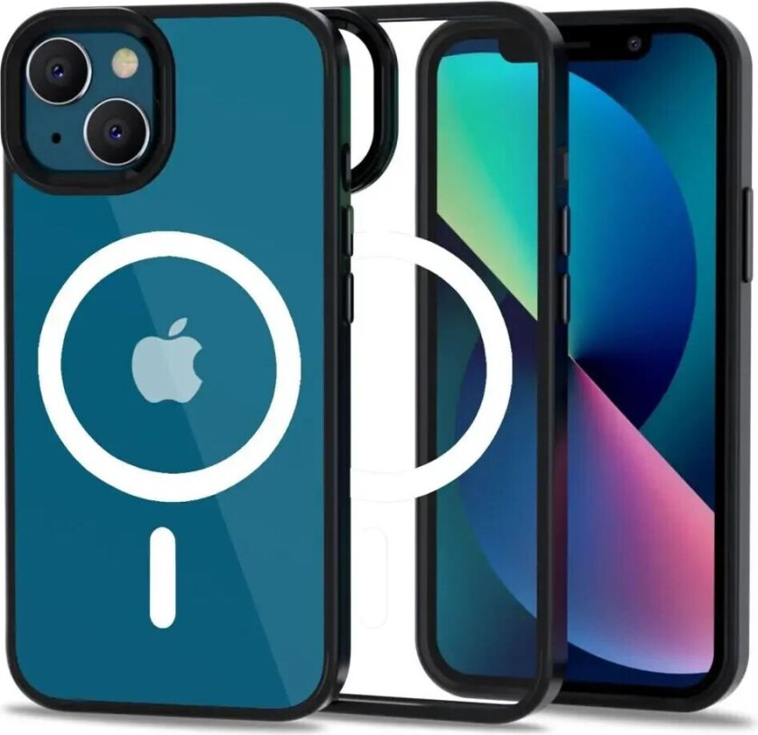 iPhone 13 Tech-Protect Magmat Deksel - MagSafe Kompatibel - Gjennomsiktig / Svart