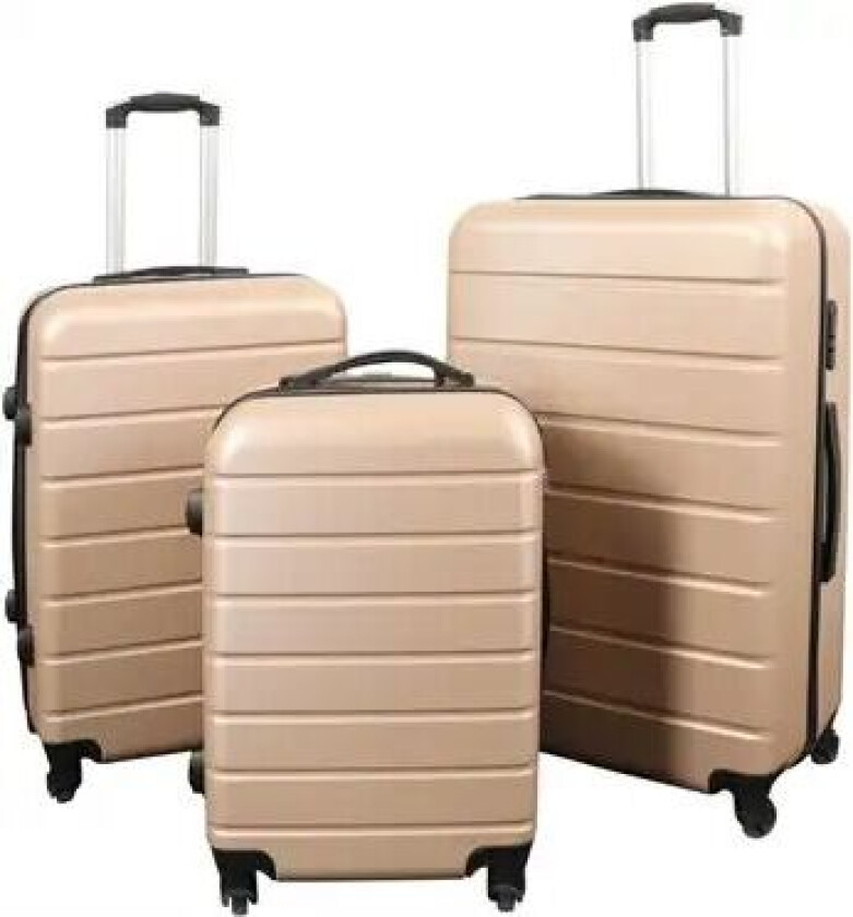 Kofferttilbud - Sett med 3 stk. - Eksklusivt hardcase koffertsett - Gull