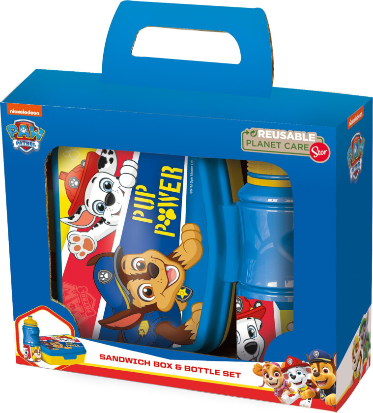 2-Pack Paw Patrol Pup Power Matboks & Vannflaske Gift Box