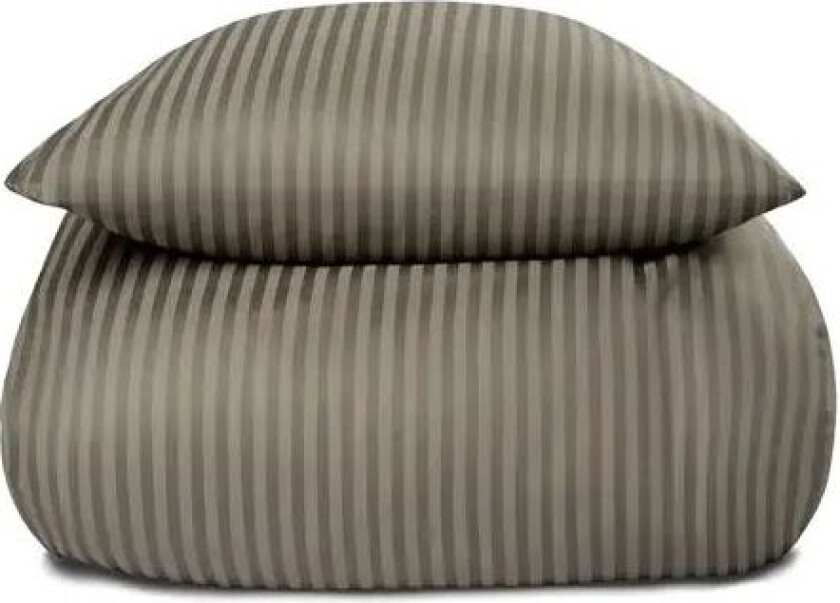 Sengetøy i 100% bomullssateng - 140x200 cm - Oliven ensfarget sengesett -