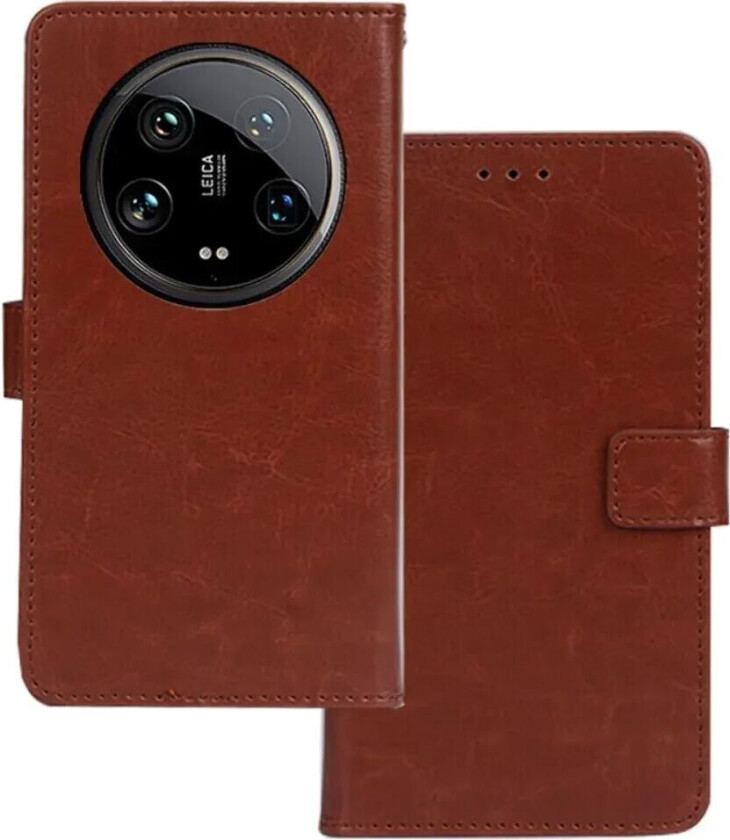 Xiaomi 14 Ultra Blankt Skinn Mobildeksel med Lommebok - Svart