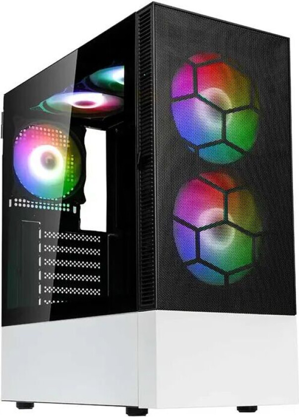 Observatory Mx Mesh Argb Midi Tower Case Black/white Hvit, Svart
