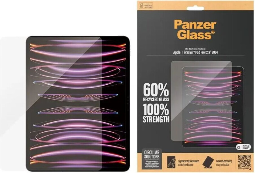 iPad Air 13" (2024) / Pro 13" (2024) PanzerGlass Ultra-Wide Fit Skjermbeskyttelse - Platinum Strength - Gjennomsiktig