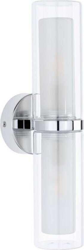 - Luena 2 Vegglampe IP44 Dim. Chrome/Clear