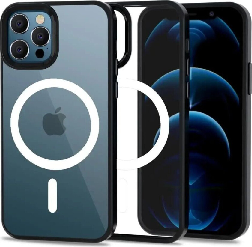 iPhone 12 / 12 Pro Tech-Protect Magmat Deksel - MagSafe Kompatibel - Gjennomsiktig / Svart