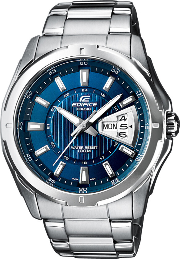 Edifice EF-129D-2AVEF - Kvarts - Sølv - Herreklokker - Rustfritt stål - ledd m/pin - Mineral