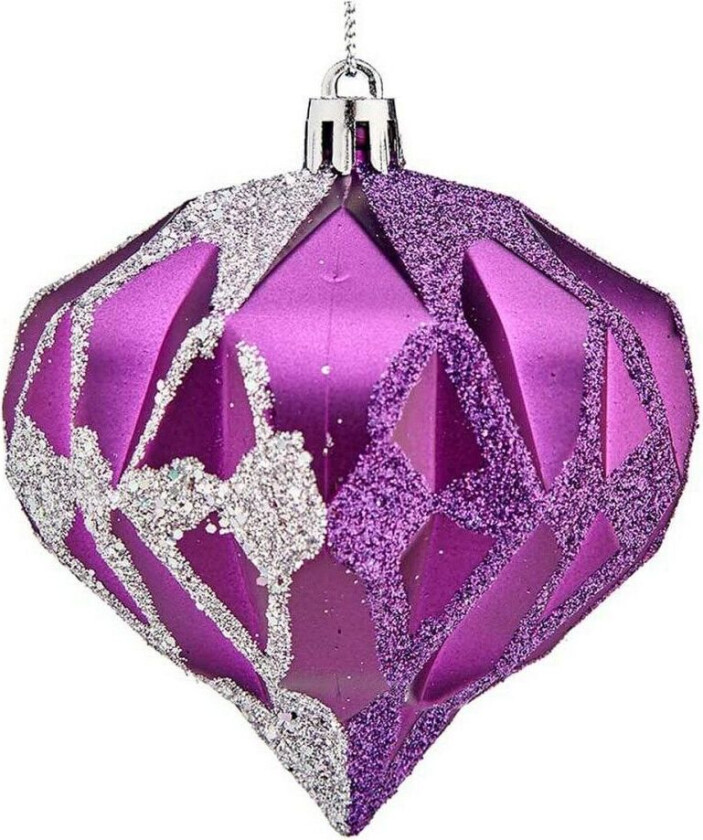 Juletrekuler Diamant à 8 cm 6 tall Lilla Sølv Plast