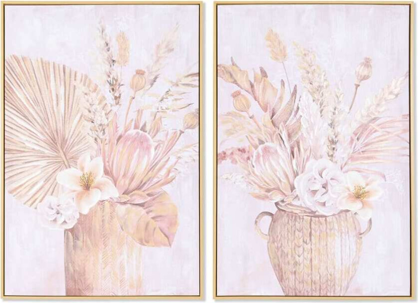 Maleri DKD Home Decor 60 x 3,5 x 90 cm Vase Skandinavisk (2 kvanta)