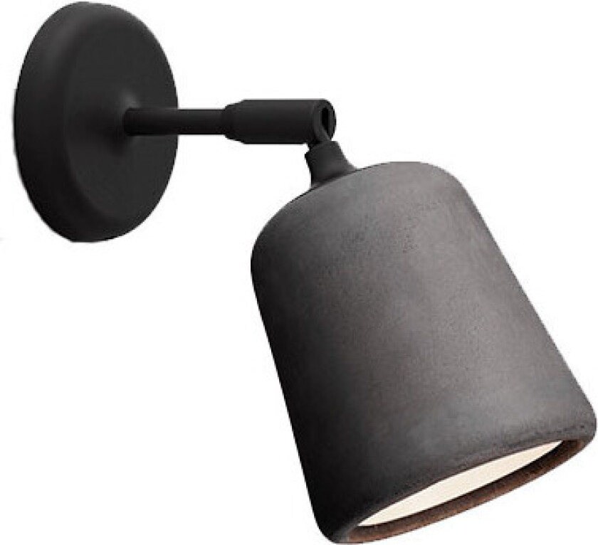 Material vegglampe Dark grey concrete