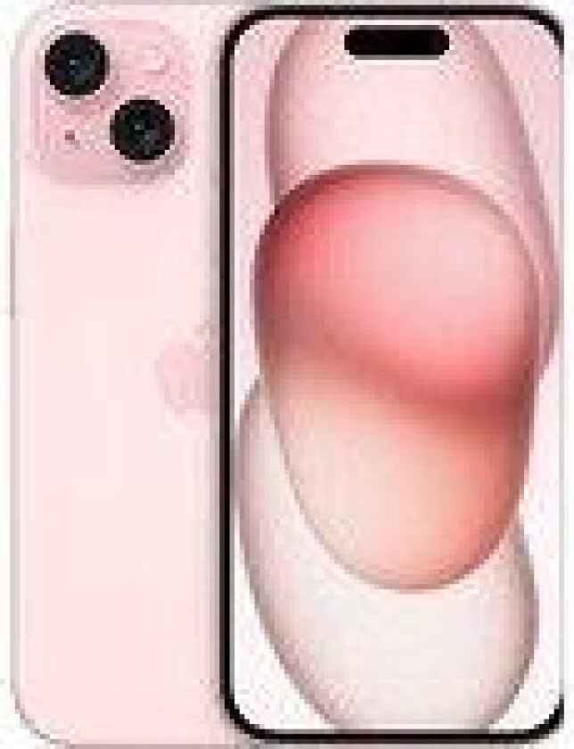 iPhone 15 - 5G smartphone - dobbelt-SIM / Internminne 128 GB - OLED-display - 6.1 - 2556 x 1179 piksler - 2x bakkameraer 48 MP, 12 MP - front camera 12 MP - rosa