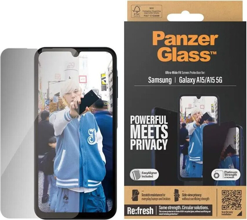 Panzerglass Ultra-wide Fit Privacy Samsung Galaxy A15, Samsung Galaxy A15 5g